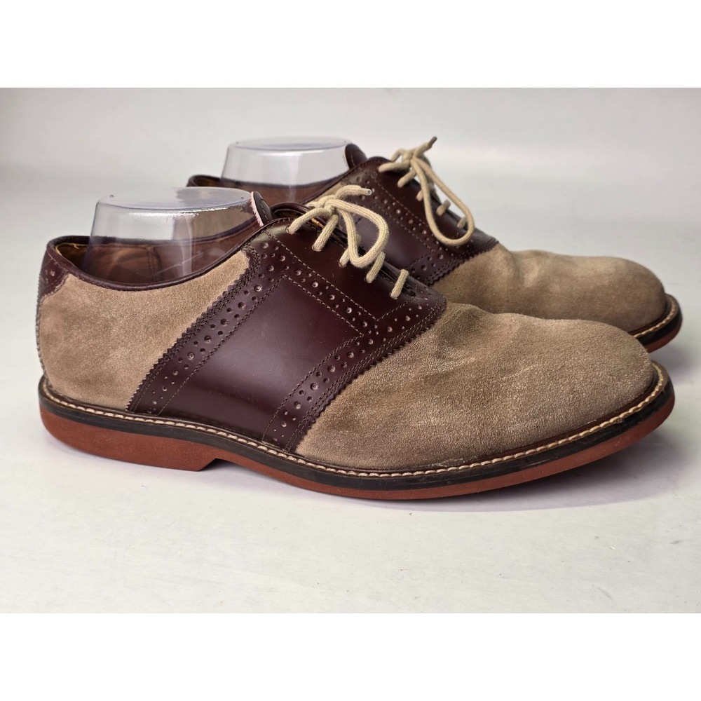 Nordstrom Saddle Men's Dress Shoes Size 9.5 W Beige Tan Suede Leather